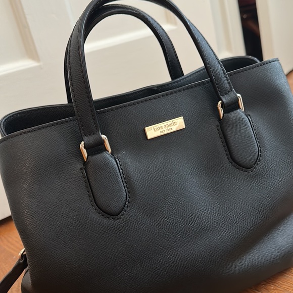 KATE SPADE Black Laurel Way Evangelie Satchel Crossbody Bag - Picture 7 of 9